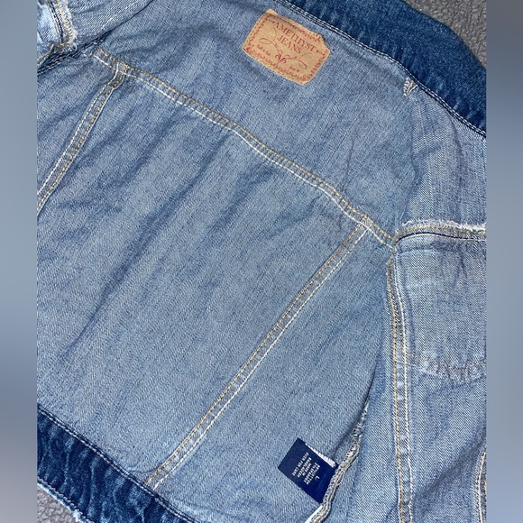 Size large jeans vest with lace detail - Picture 2 of 3